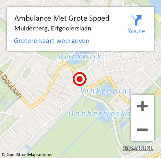 Locatie op kaart van de 112 melding: Ambulance Met Grote Spoed Naar Muiderberg, Erfgooierslaan op 2 november 2013 23:30