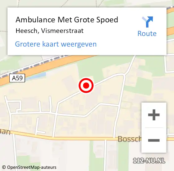 Locatie op kaart van de 112 melding: Ambulance Met Grote Spoed Naar Heesch, Vismeerstraat op 2 november 2013 23:35