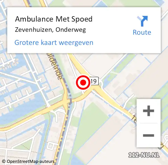 Locatie op kaart van de 112 melding: Ambulance Met Spoed Naar Zevenhuizen, Onderweg op 27 maart 2015 04:09