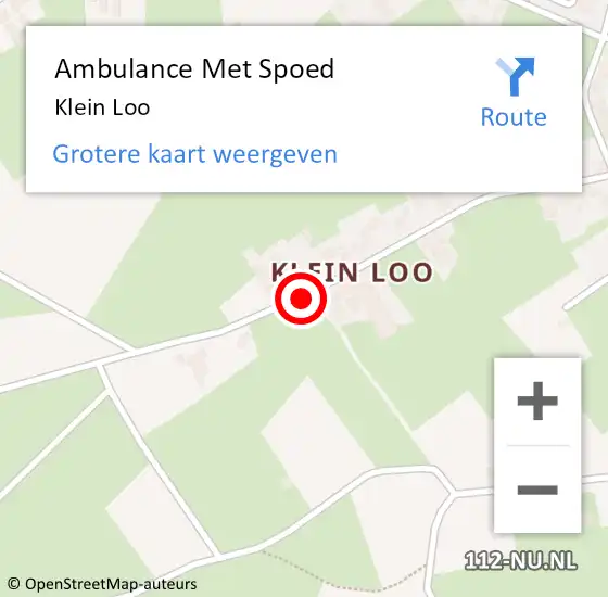 Locatie op kaart van de 112 melding: Ambulance Met Spoed Naar Klein Loo op 27 maart 2015 05:48