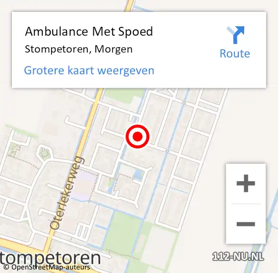 Locatie op kaart van de 112 melding: Ambulance Met Spoed Naar Stompetoren, Morgen op 27 maart 2015 07:11