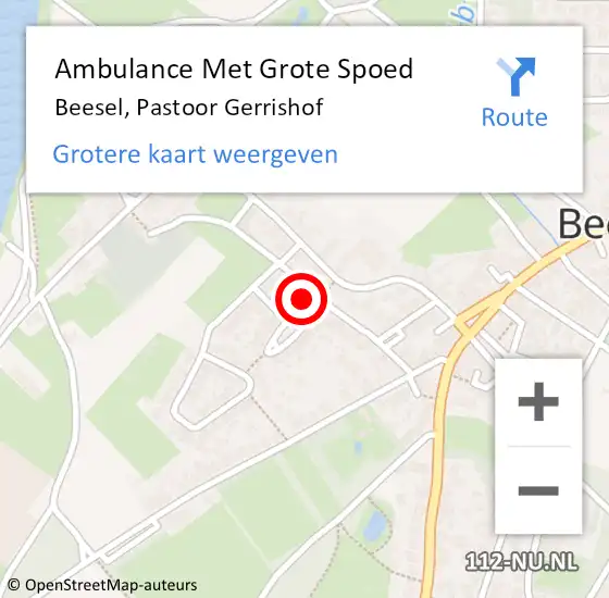 Locatie op kaart van de 112 melding: Ambulance Met Grote Spoed Naar Beesel, Pastoor Gerrishof op 27 maart 2015 07:55