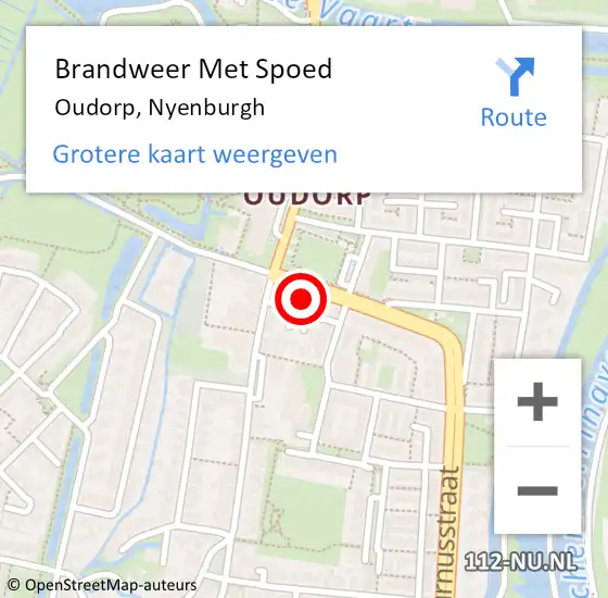 Locatie op kaart van de 112 melding: Brandweer Met Spoed Naar Oudorp, Nyenburgh op 27 maart 2015 09:47