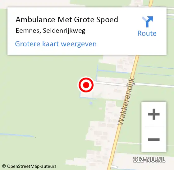 Locatie op kaart van de 112 melding: Ambulance Met Grote Spoed Naar Eemnes, Seldenrijkweg op 3 november 2013 00:42