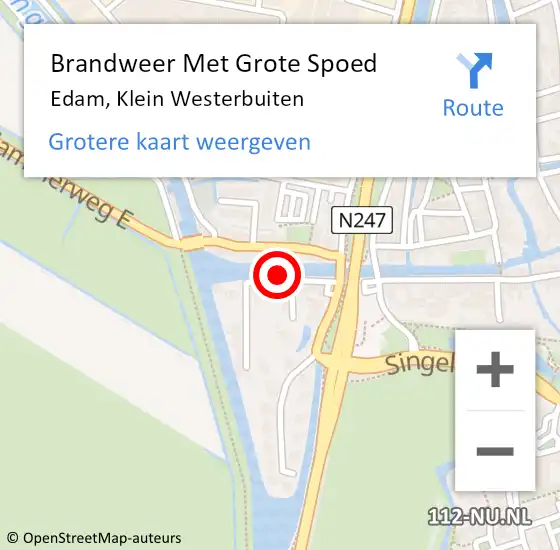 Locatie op kaart van de 112 melding: Brandweer Met Grote Spoed Naar Edam, Klein Westerbuiten op 27 maart 2015 11:14