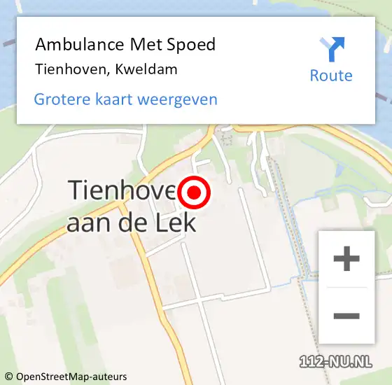 Locatie op kaart van de 112 melding: Ambulance Met Spoed Naar Tienhoven, Kweldam op 27 maart 2015 12:41