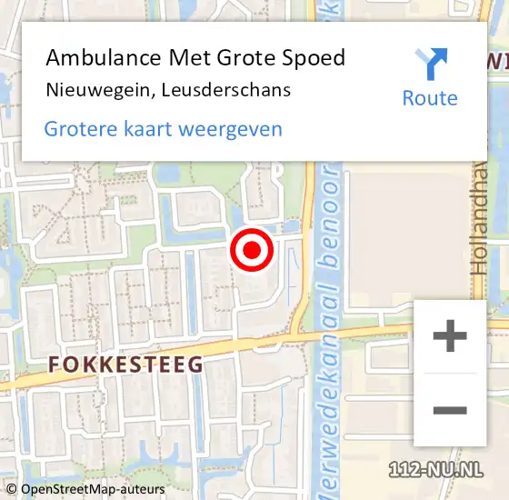 Locatie op kaart van de 112 melding: Ambulance Met Grote Spoed Naar Nieuwegein, Leusderschans op 27 maart 2015 13:12