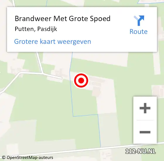 Locatie op kaart van de 112 melding: Brandweer Met Grote Spoed Naar Putten, Pasdijk op 27 maart 2015 13:55