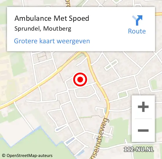 Locatie op kaart van de 112 melding: Ambulance Met Spoed Naar Sprundel, Moutberg op 27 maart 2015 14:02