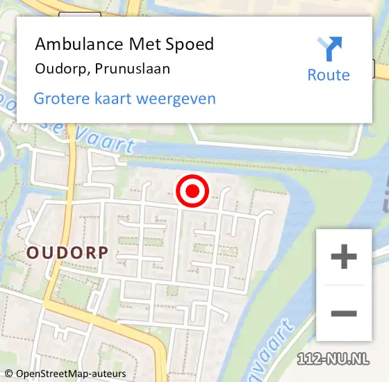 Locatie op kaart van de 112 melding: Ambulance Met Spoed Naar Oudorp, Prunuslaan op 3 november 2013 02:16