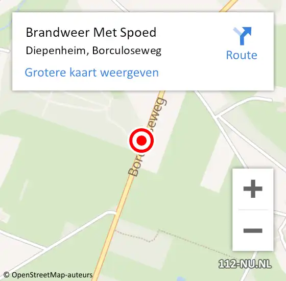 Locatie op kaart van de 112 melding: Brandweer Met Spoed Naar Diepenheim, Borculoseweg op 11 september 2013 16:37