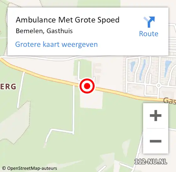 Locatie op kaart van de 112 melding: Ambulance Met Grote Spoed Naar Bemelen, Gasthuis op 27 maart 2015 17:26