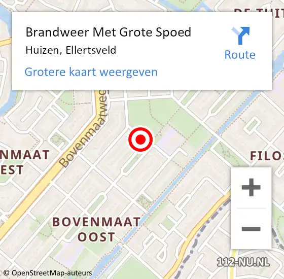 Locatie op kaart van de 112 melding: Brandweer Met Grote Spoed Naar Huizen, Ellertsveld op 27 maart 2015 18:18