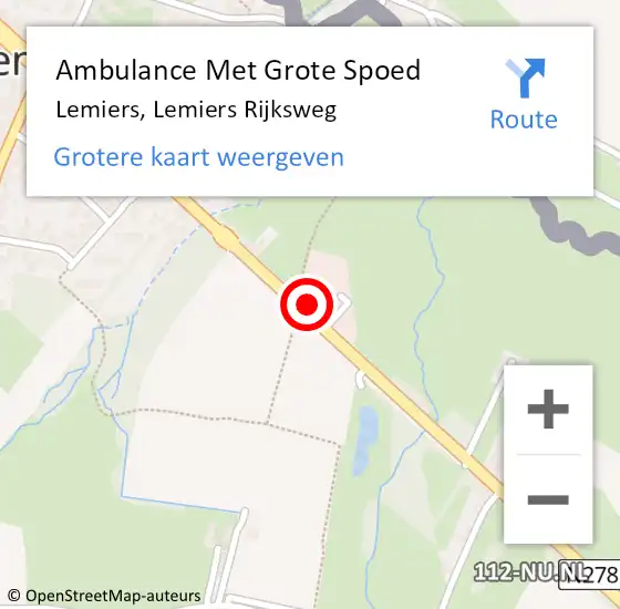 Locatie op kaart van de 112 melding: Ambulance Met Grote Spoed Naar Lemiers, Lemiers Rijksweg op 3 november 2013 02:40