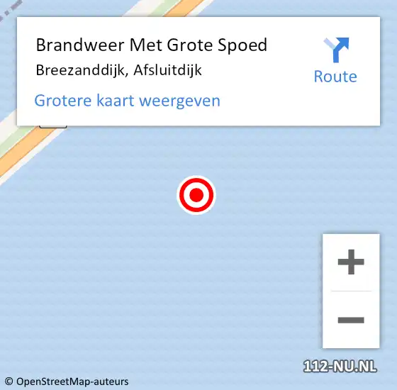 Locatie op kaart van de 112 melding: Brandweer Met Grote Spoed Naar Den Oever, Afsluitdijk op 27 maart 2015 18:57