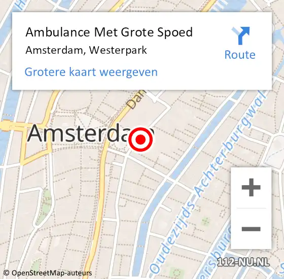 Locatie op kaart van de 112 melding: Ambulance Met Grote Spoed Naar Amsterdam, Neveritaweg op 28 maart 2015 02:58