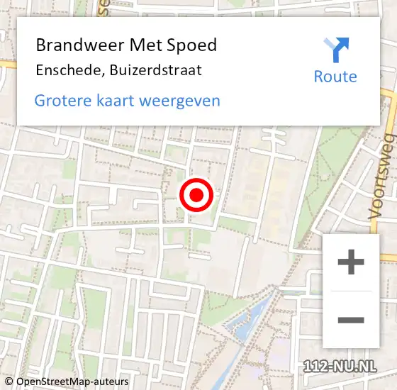 Locatie op kaart van de 112 melding: Brandweer Met Spoed Naar Enschede, Buizerdstraat op 3 november 2013 03:48