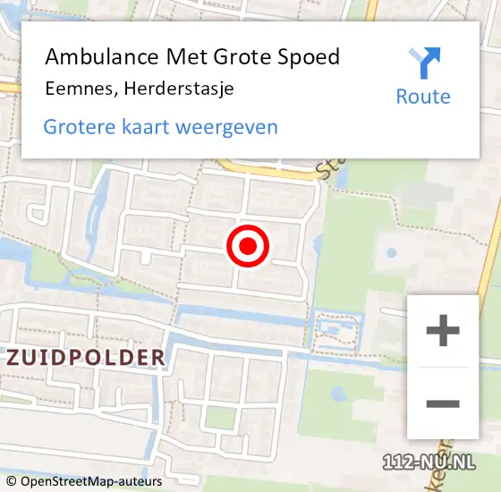 Locatie op kaart van de 112 melding: Ambulance Met Grote Spoed Naar Eemnes, Herderstasje op 28 maart 2015 05:38