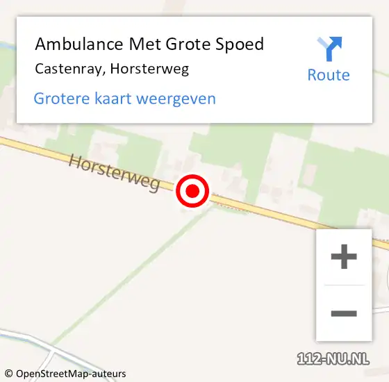 Locatie op kaart van de 112 melding: Ambulance Met Grote Spoed Naar Castenray, Horsterweg op 3 november 2013 04:26