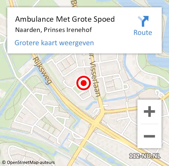 Locatie op kaart van de 112 melding: Ambulance Met Grote Spoed Naar Naarden, Prinses Irenehof op 28 maart 2015 08:19