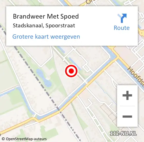 Locatie op kaart van de 112 melding: Brandweer Met Spoed Naar Stadskanaal, Spoorstraat op 28 maart 2015 09:24