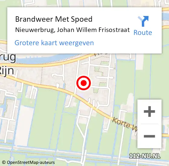 Locatie op kaart van de 112 melding: Brandweer Met Spoed Naar Nieuwerbrug, Johan Willem Frisostraat op 3 november 2013 04:49