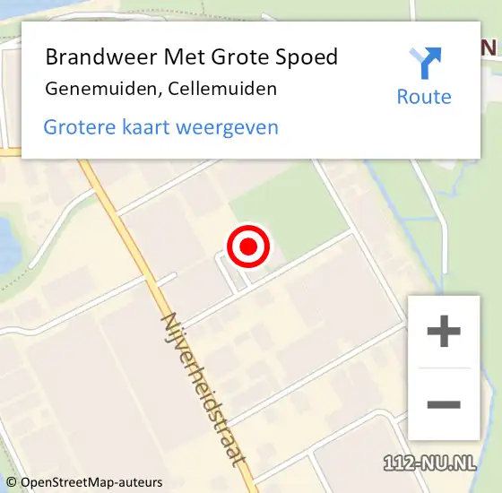 Locatie op kaart van de 112 melding: Brandweer Met Grote Spoed Naar Genemuiden, Cellemuiden op 28 maart 2015 10:38
