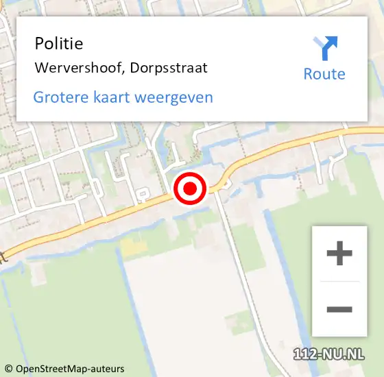 Locatie op kaart van de 112 melding: Politie Wervershoof, Dorpsstraat op 28 maart 2015 11:05