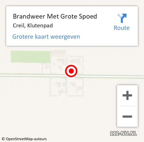 Locatie op kaart van de 112 melding: Brandweer Met Grote Spoed Naar Creil, Klutenpad op 28 maart 2015 11:43