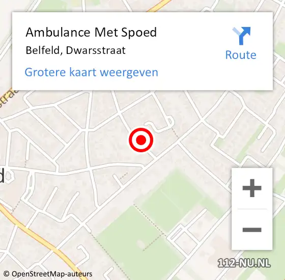 Locatie op kaart van de 112 melding: Ambulance Met Spoed Naar Belfeld, Dwarsstraat op 28 maart 2015 11:44