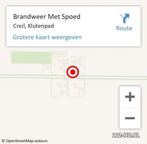 Locatie op kaart van de 112 melding: Brandweer Met Spoed Naar Creil, Klutenpad op 28 maart 2015 11:48