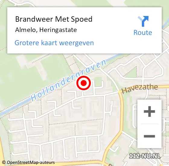 Locatie op kaart van de 112 melding: Brandweer Met Spoed Naar Almelo, Heringastate op 28 maart 2015 11:59