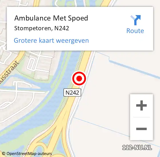 Locatie op kaart van de 112 melding: Ambulance Met Spoed Naar Stompetoren, N242 op 28 maart 2015 12:19