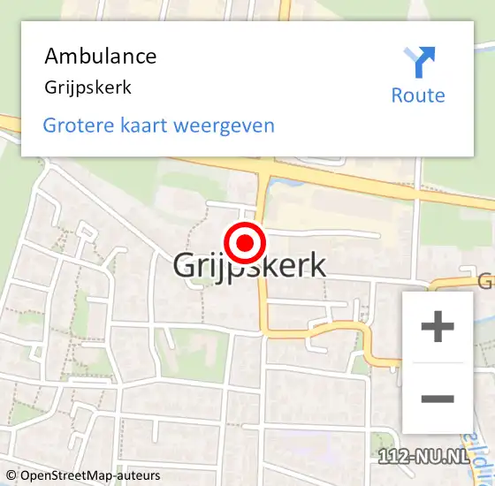 Locatie op kaart van de 112 melding: Ambulance Grijpskerk op 11 september 2013 16:46