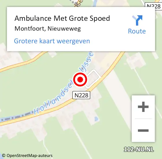 Locatie op kaart van de 112 melding: Ambulance Met Grote Spoed Naar Montfoort, Nieuweweg op 28 maart 2015 12:56