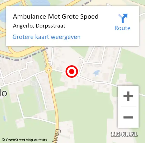 Locatie op kaart van de 112 melding: Ambulance Met Grote Spoed Naar Angerlo, Dorpsstraat op 28 maart 2015 16:38