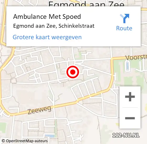 Locatie op kaart van de 112 melding: Ambulance Met Spoed Naar Egmond aan Zee, Schinkelstraat op 3 november 2013 07:05