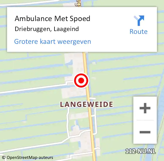 Locatie op kaart van de 112 melding: Ambulance Met Spoed Naar Driebruggen, Laageind op 28 maart 2015 17:16