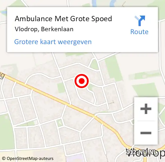 Locatie op kaart van de 112 melding: Ambulance Met Grote Spoed Naar Vlodrop, Berkenlaan op 11 september 2013 16:48