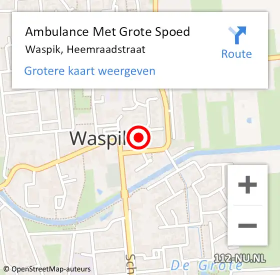 Locatie op kaart van de 112 melding: Ambulance Met Grote Spoed Naar Waspik, Heemraadstraat op 28 maart 2015 17:46