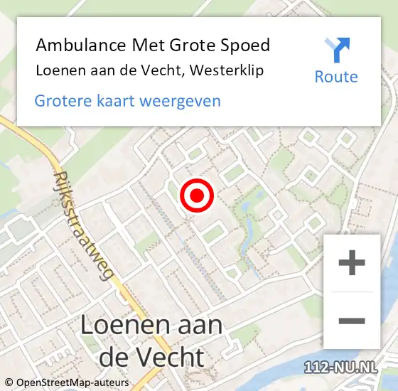 Locatie op kaart van de 112 melding: Ambulance Met Grote Spoed Naar Loenen aan de Vecht, Westerklip op 28 maart 2015 18:33