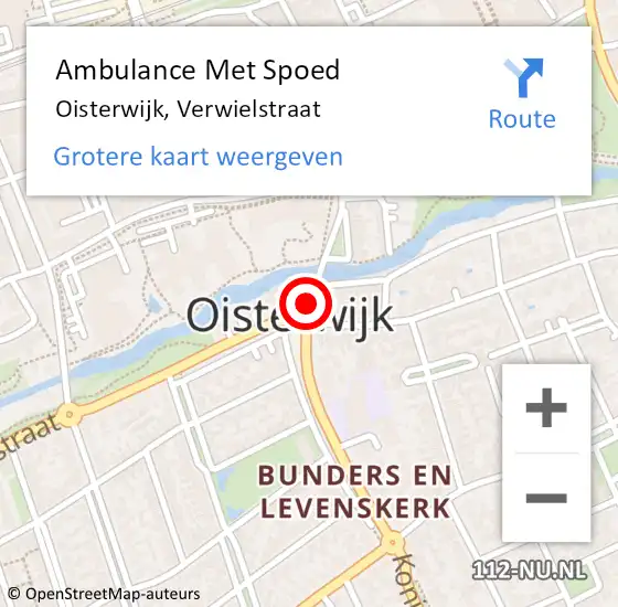 Locatie op kaart van de 112 melding: Ambulance Met Spoed Naar Oisterwijk, Burgemeester Verwielstraat op 28 maart 2015 19:10