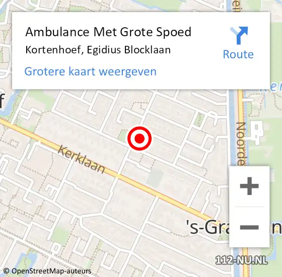 Locatie op kaart van de 112 melding: Ambulance Met Grote Spoed Naar Kortenhoef, Egidius Blocklaan op 28 maart 2015 19:14