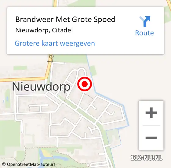 Locatie op kaart van de 112 melding: Brandweer Met Grote Spoed Naar Nieuwdorp, Citadel op 28 maart 2015 19:56