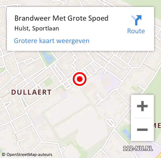 Locatie op kaart van de 112 melding: Brandweer Met Grote Spoed Naar Hulst, Sportlaan op 28 maart 2015 20:44