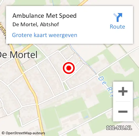 Locatie op kaart van de 112 melding: Ambulance Met Spoed Naar De Mortel, Abtshof op 28 maart 2015 20:56