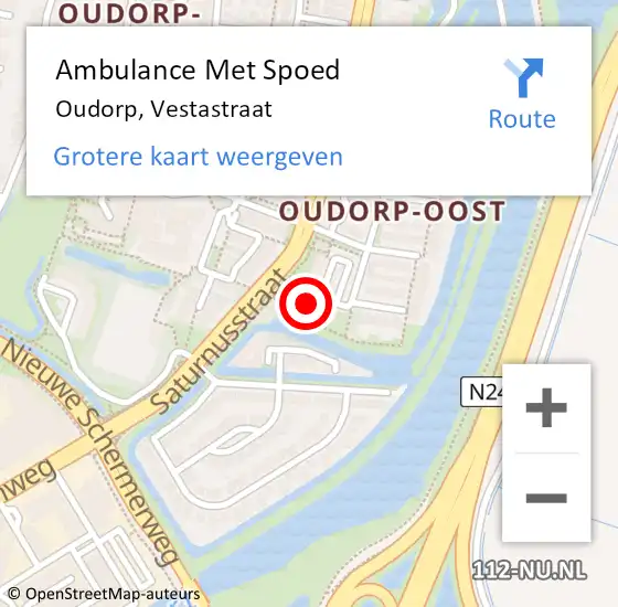 Locatie op kaart van de 112 melding: Ambulance Met Spoed Naar Oudorp, Vestastraat op 28 maart 2015 21:14