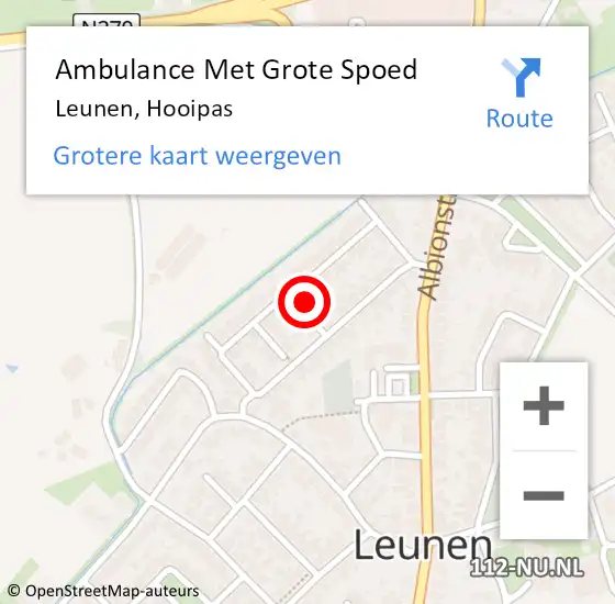 Locatie op kaart van de 112 melding: Ambulance Met Grote Spoed Naar Leunen, Hooipas op 28 maart 2015 21:52