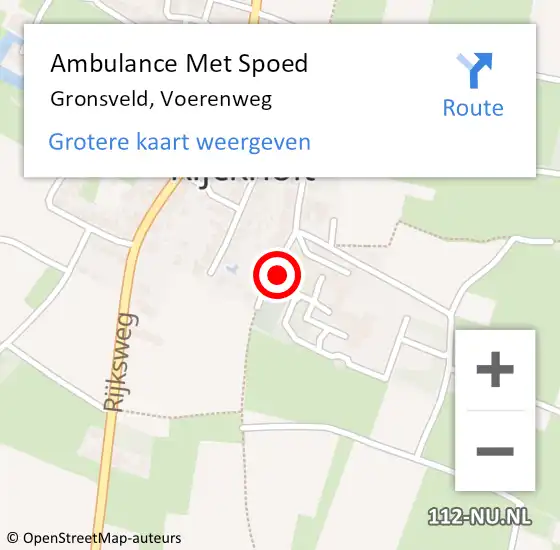 Locatie op kaart van de 112 melding: Ambulance Met Spoed Naar Gronsveld, Voerenweg op 28 maart 2015 22:46