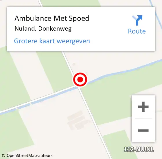 Locatie op kaart van de 112 melding: Ambulance Met Spoed Naar Nuland, Donkenweg op 28 maart 2015 23:20